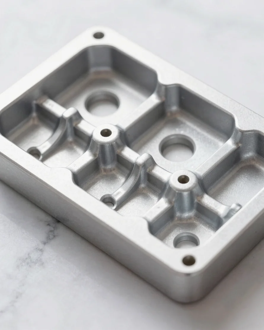 Close-up macro shot of precision mold testing, showing intricate details of a kitchenware mold under bright studio light