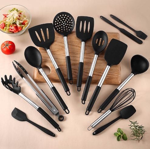 15-Piece Silicone Steel-Core Kitchen Utensil Set