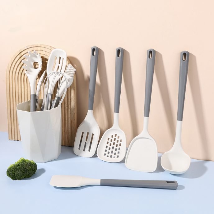 11-Piece Silicone Kitchen Utensil Set with PP Handles