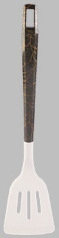 Textured Plastic-Handle Silicone Slotted Turner